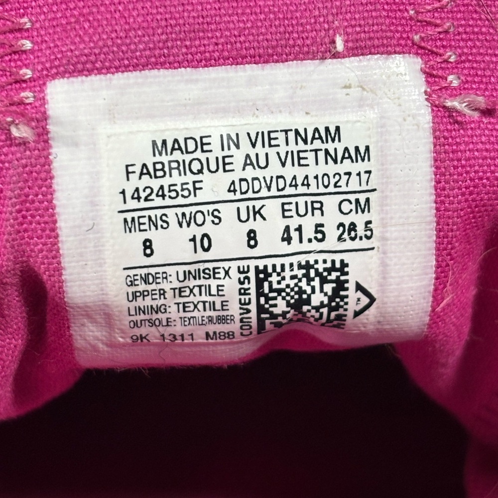 Converse All Star Bright Pink Tie Dye Lace Up Unisex Sneakers SZ M's 8/W's 10 - Picture 11 of 12